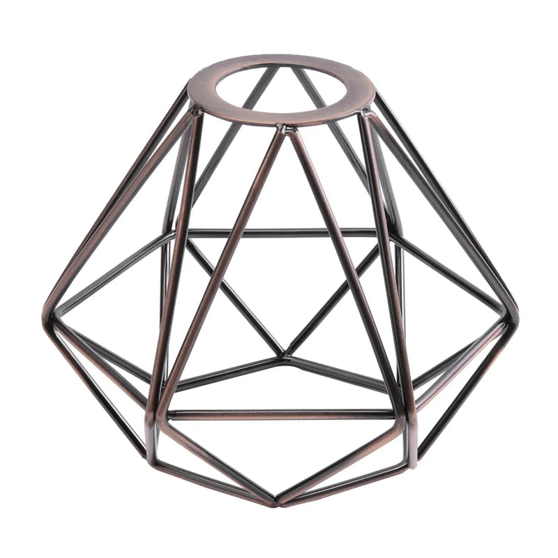 Axyaa Geometric Metal Wire Ceiling Pendant Lampshade for Retro Industrial Style