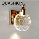 Axya Crystal Wall Lights: Modern Bedroom Sconces for Background Lighting