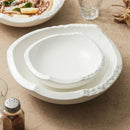 Axyaa Rock Pattern Ceramic Salad Bowl Set - Double-Layer Thick Soup & Pasta Bowls
