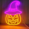 Axyaa Halloween Pumpkin LED Neon Lights for Wall Decor, Party, Bedroom, Stores