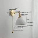 Axyaa Modern Copper Glass LED Wall Sconce Pull Chain Switch Stair Light Fixtures