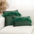 Axyaa Velvet Faux Feather Cushion Cover Soft Home Decor Pillow Cover Living Room