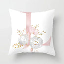 Axyaa Sweet Pink Alphabet Pillowcase for Home Decor