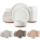 Axyaa Stoneware Dinner Set | 4 Color Options | 18/36 Piece Layered Glaze Dinnerware