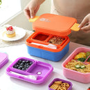 Axyaa Portable Bento Box with Cutlery - Microwaveable Lunch Container