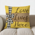 Axyaa Bee & Flower Design Pillow Cover for Sofa, Bedroom, Car - Home Decor