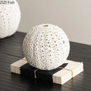 Honeycomb Ceramic Vase with Artificial Flowers for Axyaa Aesthetic Room Decor