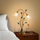 Axyaa Retro Desk Lamp: Energy Efficient LED Flower Decor for Bedroom, Study, Living Room