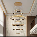 Axyaa Crystal Chandelier Stair Pendant Lamp Living Room Interior Lighting