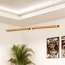 Axyaa Modern LED Wood Chandelier for Office and Restaurant Lighting