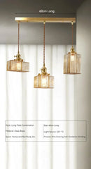 Axyaa Vintage Brass Glass Pendant Lamp for Bedroom and Dining Room