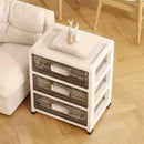 Axyaa 3-6 Tier Storage Cabinet in Transparent Cream: Space-Saving & Large Capacity Organizer