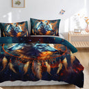 Axyaa White Wolf Dream Catcher Duvet Set for Kids and Teens