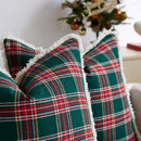 Axyaa Christmas Plain Throw Pillowcase Cojines Red Green Home Decor