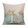 Axyaa Pastoral Floral Cushion Cover: Elegant Linen Home Decor for Sofa, Square Flower Pillow