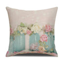 Axyaa Pastoral Floral Cushion Cover: Elegant Linen Home Decor for Sofa, Square Flower Pillow