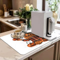Axyaa Halloween Pumpkin Dog Branch Bat Drying Mat Non-Slip Absorbent Placemat