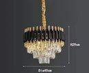 Axyaa Gold Body Black Metal Crystal Chandelier for Elegant Home Lighting