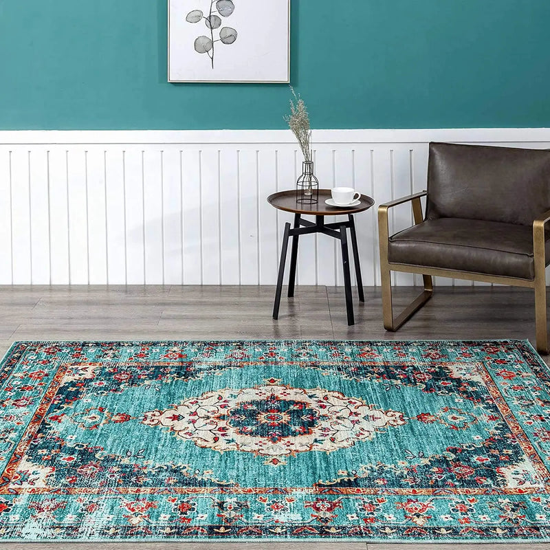 Axyaa Retro Style Large Rug - Modern Short Pile European Design for Home Decor