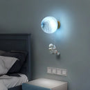 Axyaa Kids Space Planet Astronaut Wall Lamp Glass Ball Modern Bedroom Decor
