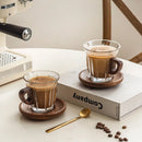 Axyaa Glass Coffee Cup Set with Coaster, Milk Cup, Tea Cup, Latte Cup