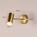 Axyaa Nordic Bedroom Wall Sconce Lamp Rotating Spotlight, Gold Black