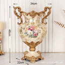 Axyaa Retro Countryside Vase: Luxurious Resin Flower Decoration for Home Living Room.