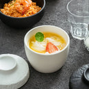 Axyaa Stone Patterned Frosted Ceramic Bowl with Lid - Solid Color Dessert & Soup Bowl