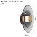 Axyaa LED Gray Amber Glass Wall Lamp Modern Round Sconce for Bedroom Aisle