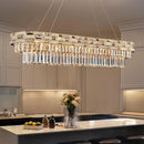 Axyaa Gold Crystal Pendant Chandelier for Dining Bedroom Living Room Kitchen Island