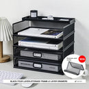 Axyaa Desk Organizer with Drawer and Screen Tray, Multi-functional File Rack