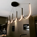 Axyaa Nordic U-Shaped LED Chandelier in Black Gold for Home Decor