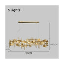 Modern Gold Chandelier Luxury Round Dining Room Lighting Fixture Golden Large Kitchen Island Home Decor Light Axyaa