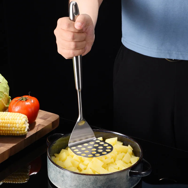Axyaa Stainless Steel Food Crusher Manual Masher Potato Pumpkin Vegetable Tool Kitchen Accessories