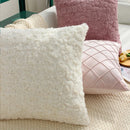 Axyaa White/Pink Plush Cushion Cover 45x45 for Living Room Sofa, Office D��cor