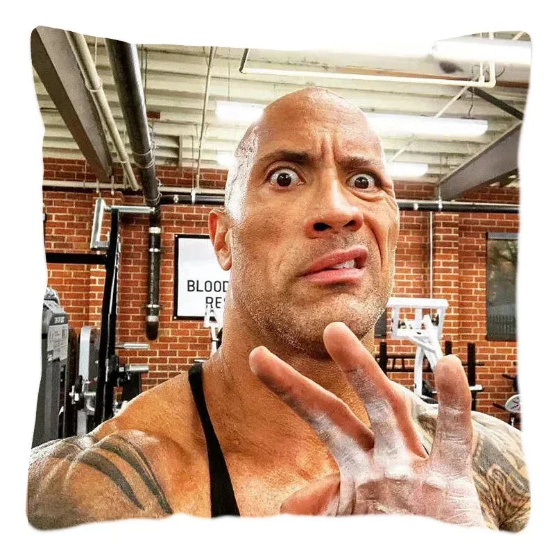 Dwayne Johnson Rock Face Cushion Cover for Sofa by Axyaa - Home Decor Pillowcase