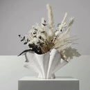 Axyaa Irregular Fan Ceramic Vase for Stylish Flower Arrangement