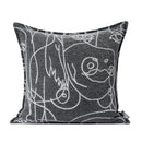 Axyaa Designer Luxury Abstract Face White Sofa Throw Pillow Cover