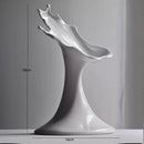 Axyaa White Ceramic Vase: Elegant Living Room Decor & Creative Home Art