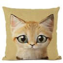 Axyaa Cute Animal Big Eyes Dog Funny Cat Throw Pillow Cover Home Decor Cotton Linen