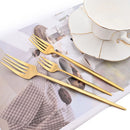 Axyaa Gold Flatware Set - 10Pcs Stainless Steel Dinnerware Cutlery Silverware