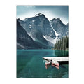 Scandinavia Mountain Lake Boat Wall Art Axyaa Print - Modern Home Decor