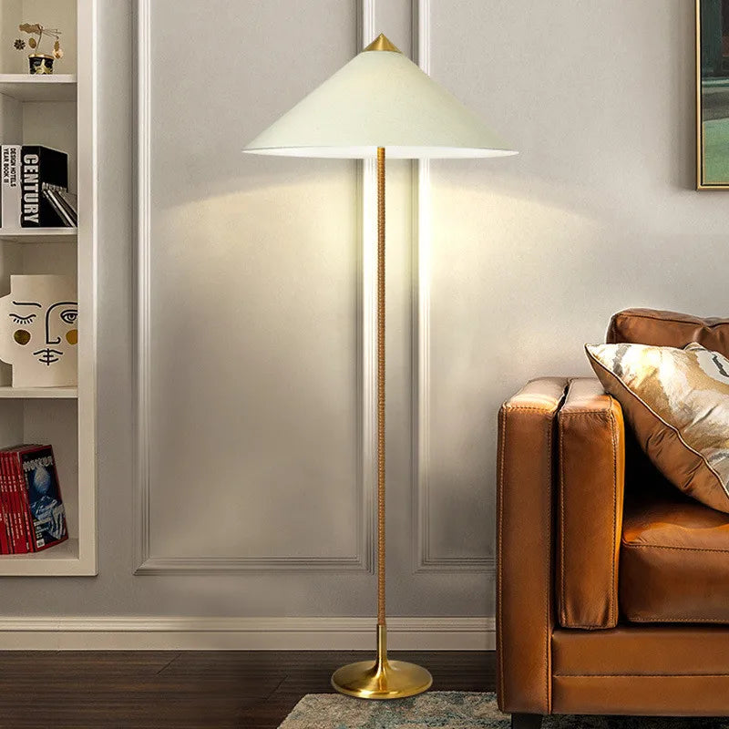 Axyaa Rattan E27 LED Floor Lamp - Modern Japanese Style Luminarias