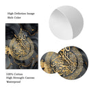 Marble Black Gold Islamic Calligraphy Wall Art Print by Axyaa