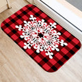 Axyaa Red Plaid Print Door Mat: Non-Slip Home Kitchen Bathroom Carpet