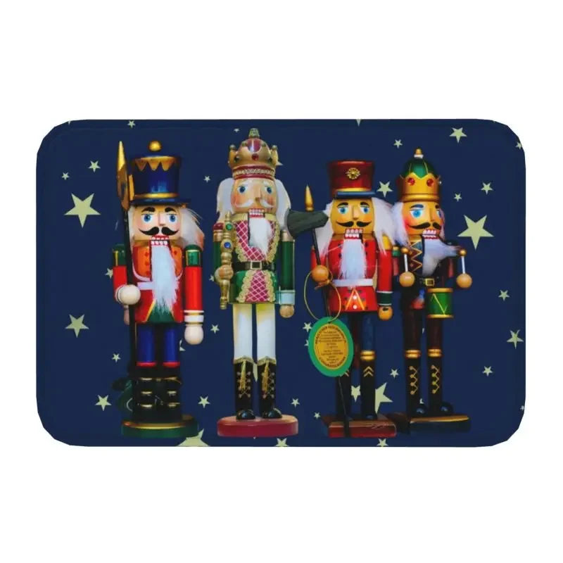 Axyaa Christmas Nutcracker Welcome Mat: Festive Home Decor Anti-Slip Carpet