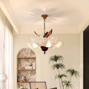 Axyaa French Flower Pendant Light, Retro American Petal Lighting