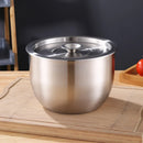 Axyaa Stainless Steel Egg Beater Basin with Lid - Food Storage Container