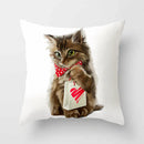 Axyaa Cartoon Cat Animal Sofa Cushion Cover - 45*45 Throw Pillow Home Decor