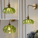 Axyaa Green Glass Knob Switch LED Wall Lights - Bedroom Kitchen Bar Living Room